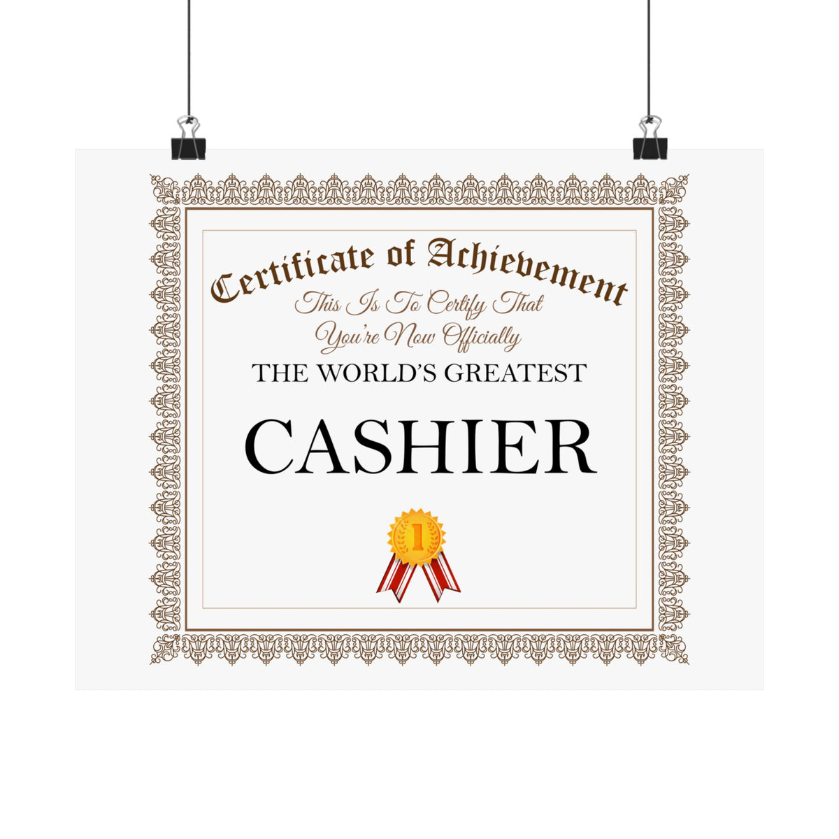 World's Greatest Cashier - 14 in x 11 in Matte Poster