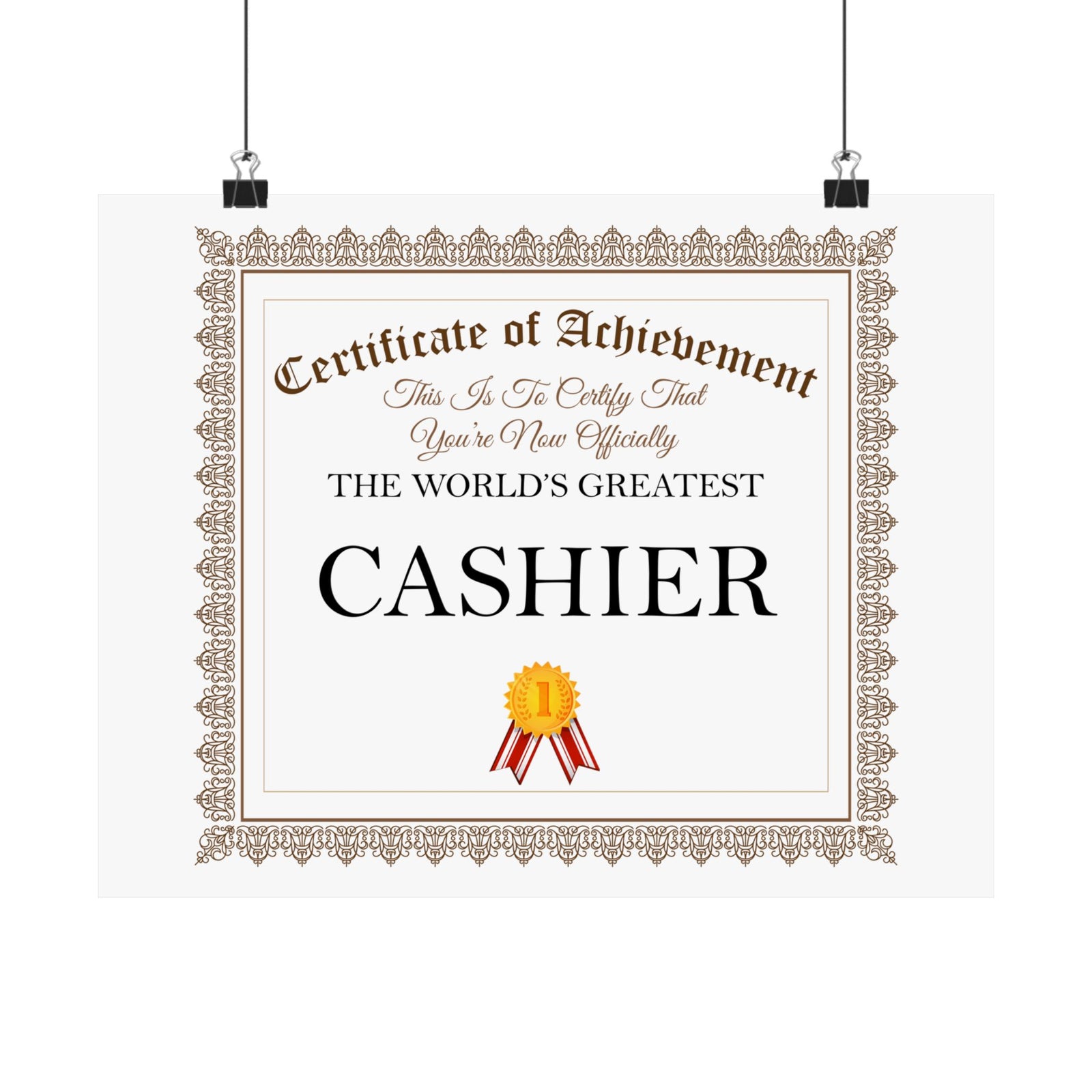 World's Greatest Cashier - 14 in x 11 in Matte Poster