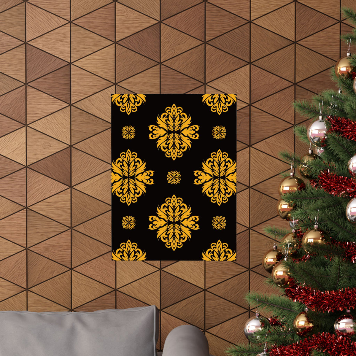 Damask Pattern 027 - 18 in x 24 in Matte Poster