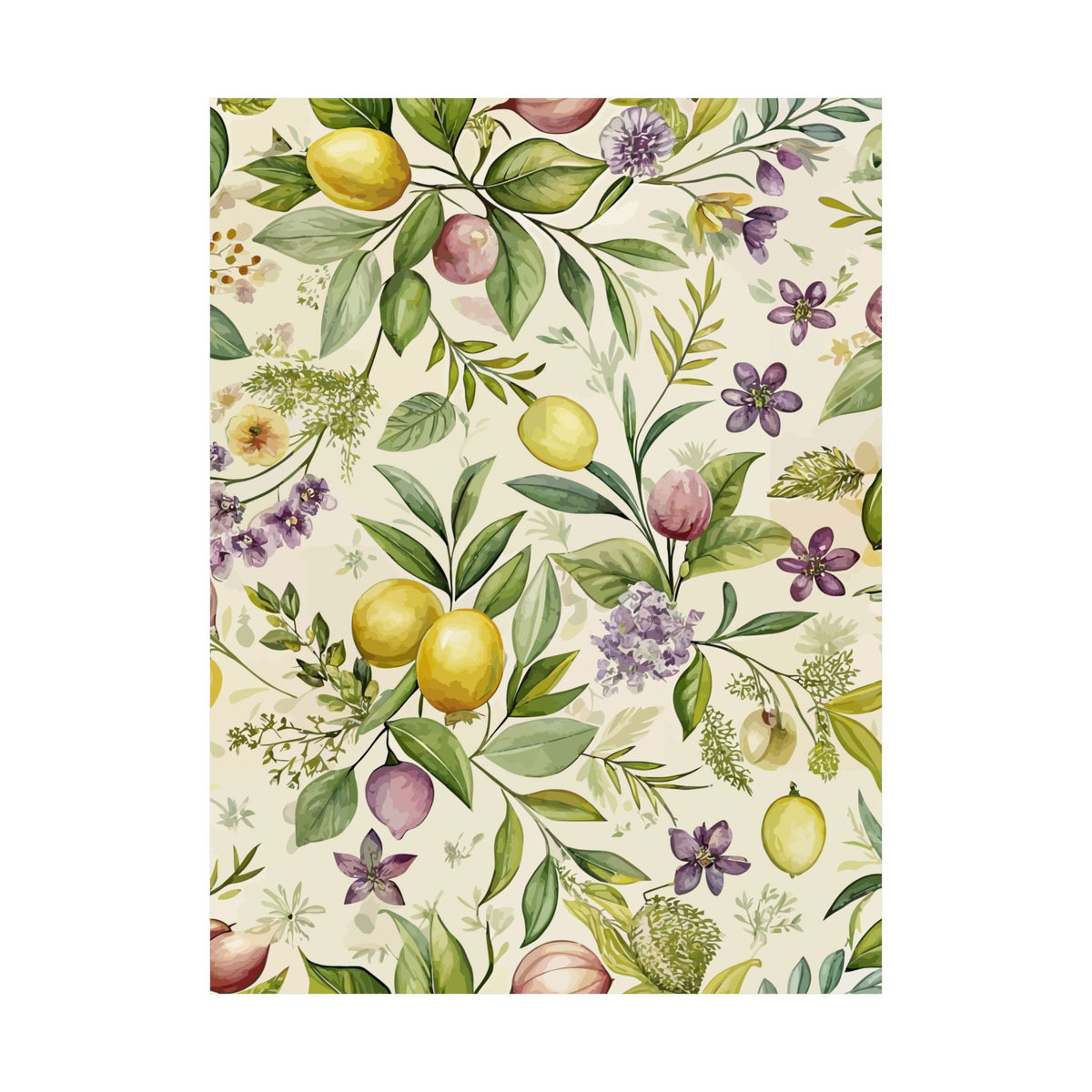 Folk Floral Pattern, Italian Inspired 02 - 18 in x 24 in Matte Poster
