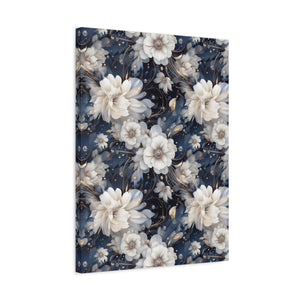 Nocturnal Bloom Pattern 002 - 18 in x 24 in Matte Canvas, Stretched, 1.25 in