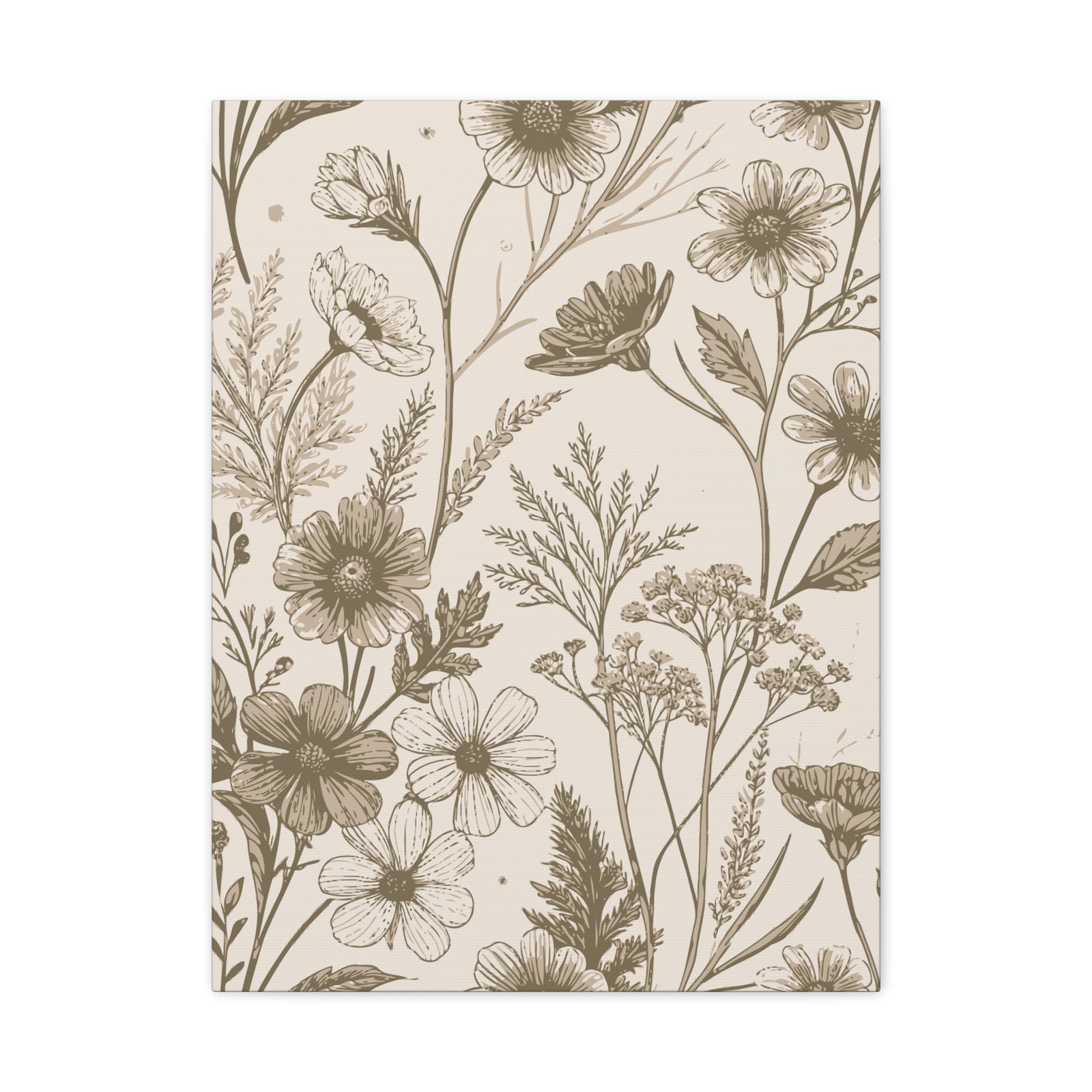 Wildflowers Pattern 100 - 18 in x 24 in Matte Canvas, Stretched, 1.25 in