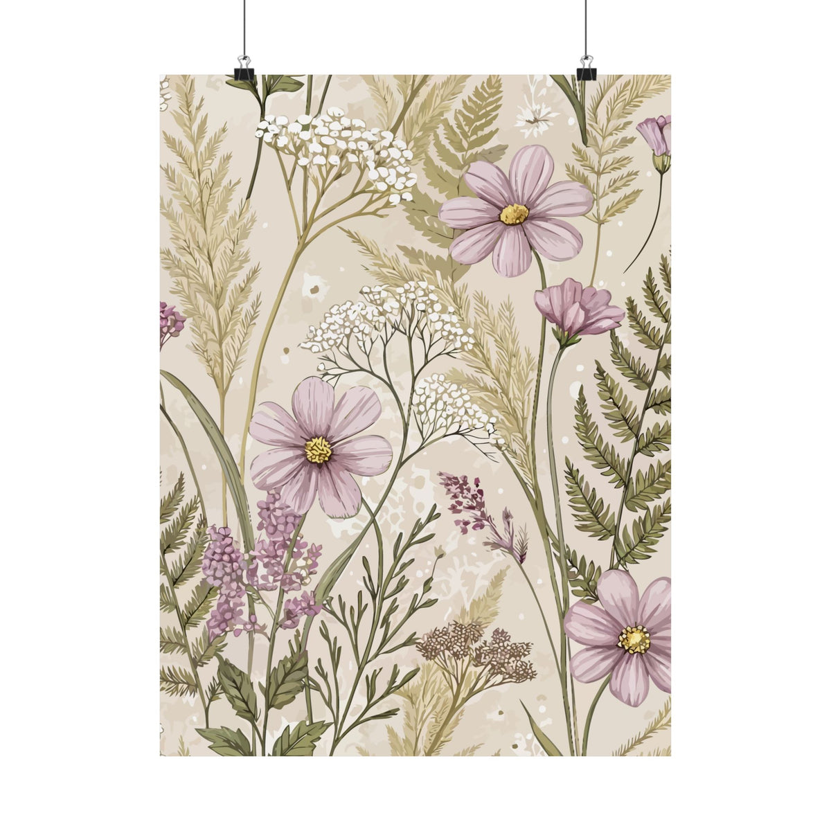 Wildflowers Pattern 090 - 18 in x 24 in Matte Poster