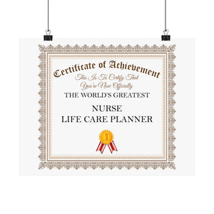World's Greatest Nurse Life Care Planner - 14 in x 11 in Matte Poster