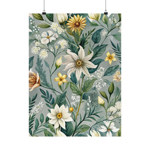 Folk Floral Pattern, Alpine Inspired 03 - 18 in x 24 in Matte Poster