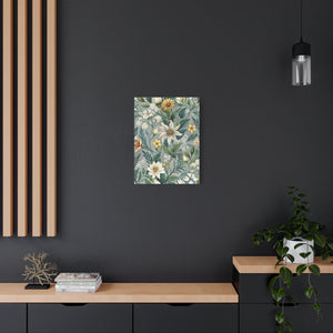 Folk Floral Pattern, Alpine Inspired 03 - 18 in x 24 in Matte Canvas, Stretched, 1.25 in