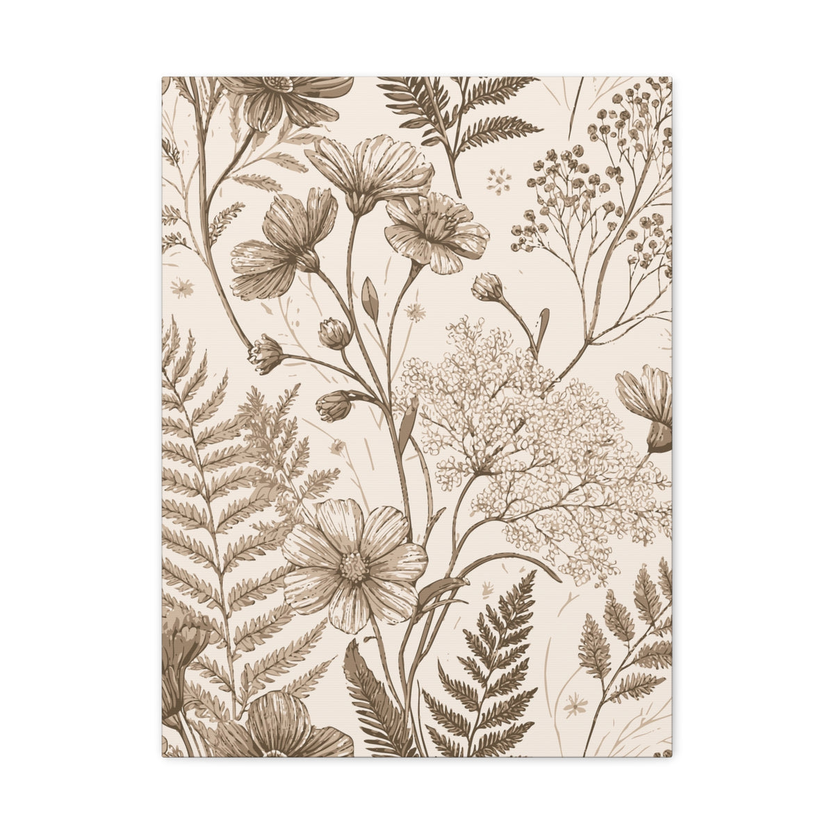 Wildflowers Pattern 116 - 18 in x 24 in Matte Canvas, Stretched, 1.25 in