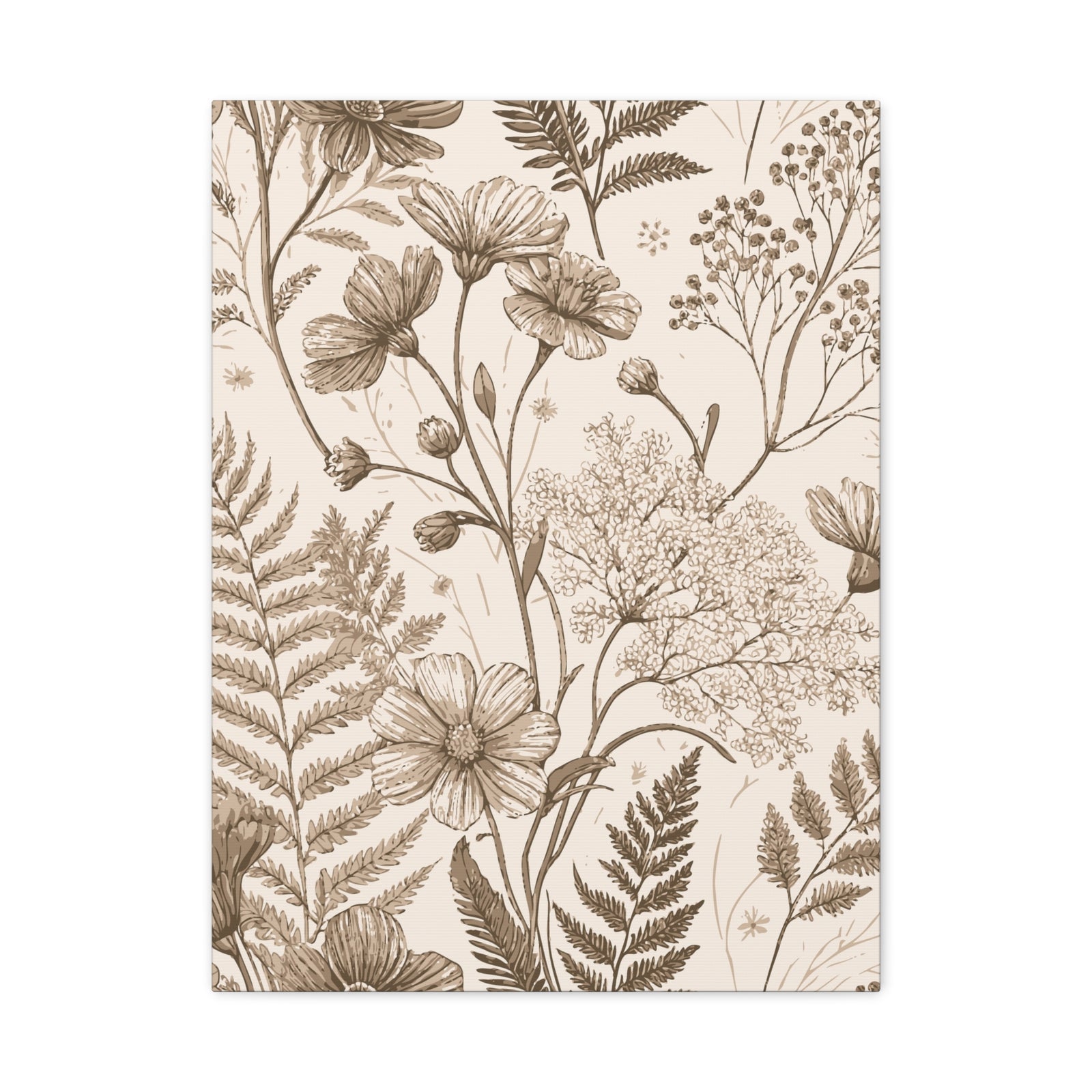 Wildflowers Pattern 116 - 18 in x 24 in Matte Canvas, Stretched, 1.25 in