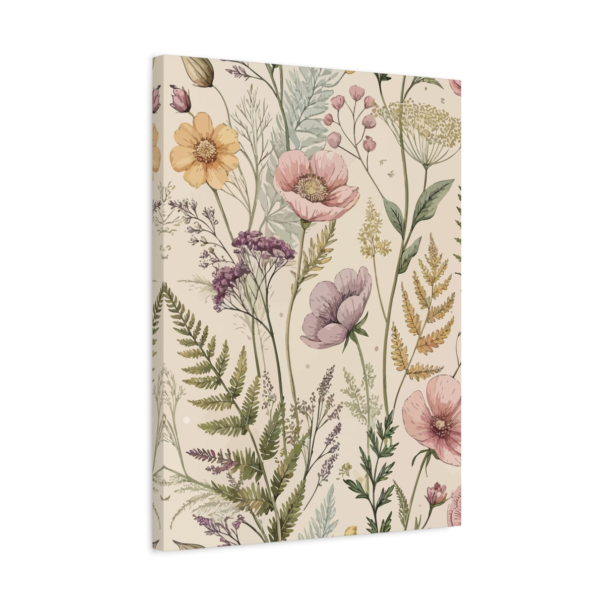 Wildflowers Pattern 052 - 18 in x 24 in Matte Canvas, Stretched, 1.25 in