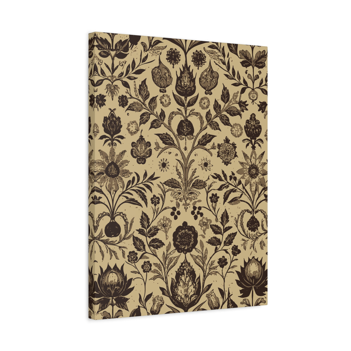 Folk Floral Pattern, Afghan Inspired 01 - 18 in x 24 in Matte Canvas, Stretched, 1.25 in