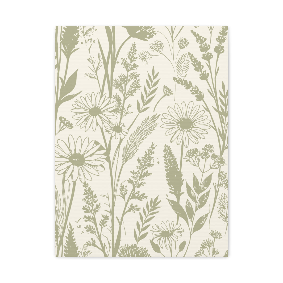 Wildflowers Pattern 055 - 18 in x 24 in Matte Canvas, Stretched, 1.25 in