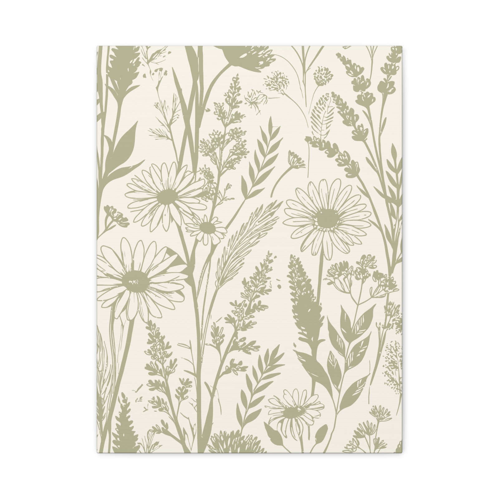 Wildflowers Pattern 055 - 18 in x 24 in Matte Canvas, Stretched, 1.25 in