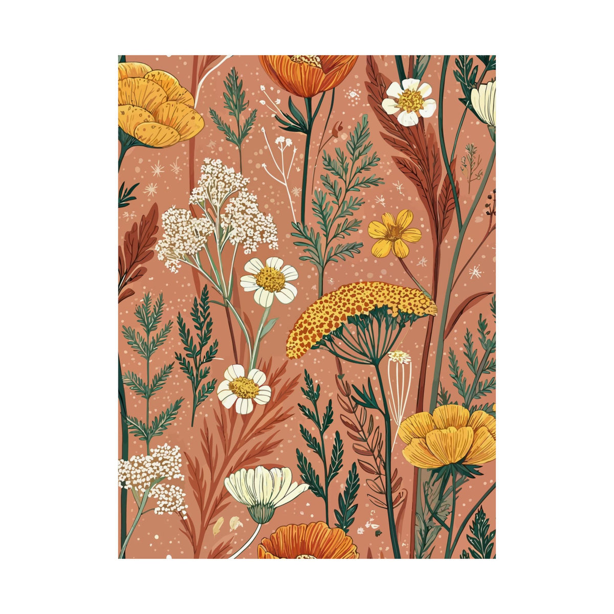 Wildflowers Pattern 037 - 18 in x 24 in Matte Poster