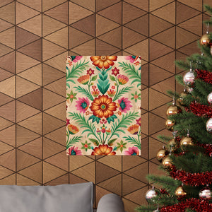 Folk Floral Pattern, Peruvian Inspired 01 - 18 in x 24 in Matte Poster