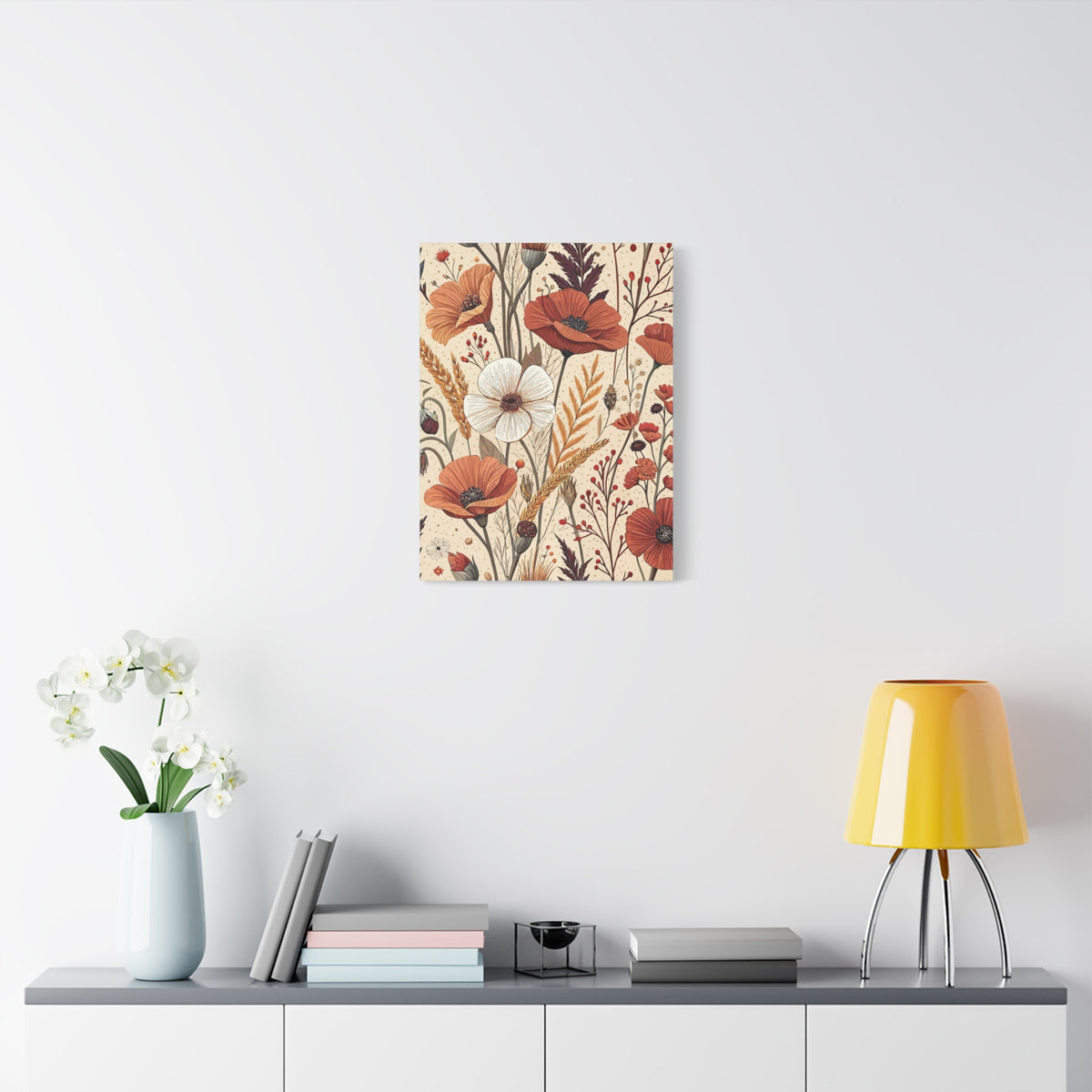 Wildflowers Pattern 035 - 18 in x 24 in Matte Canvas, Stretched, 1.25 in