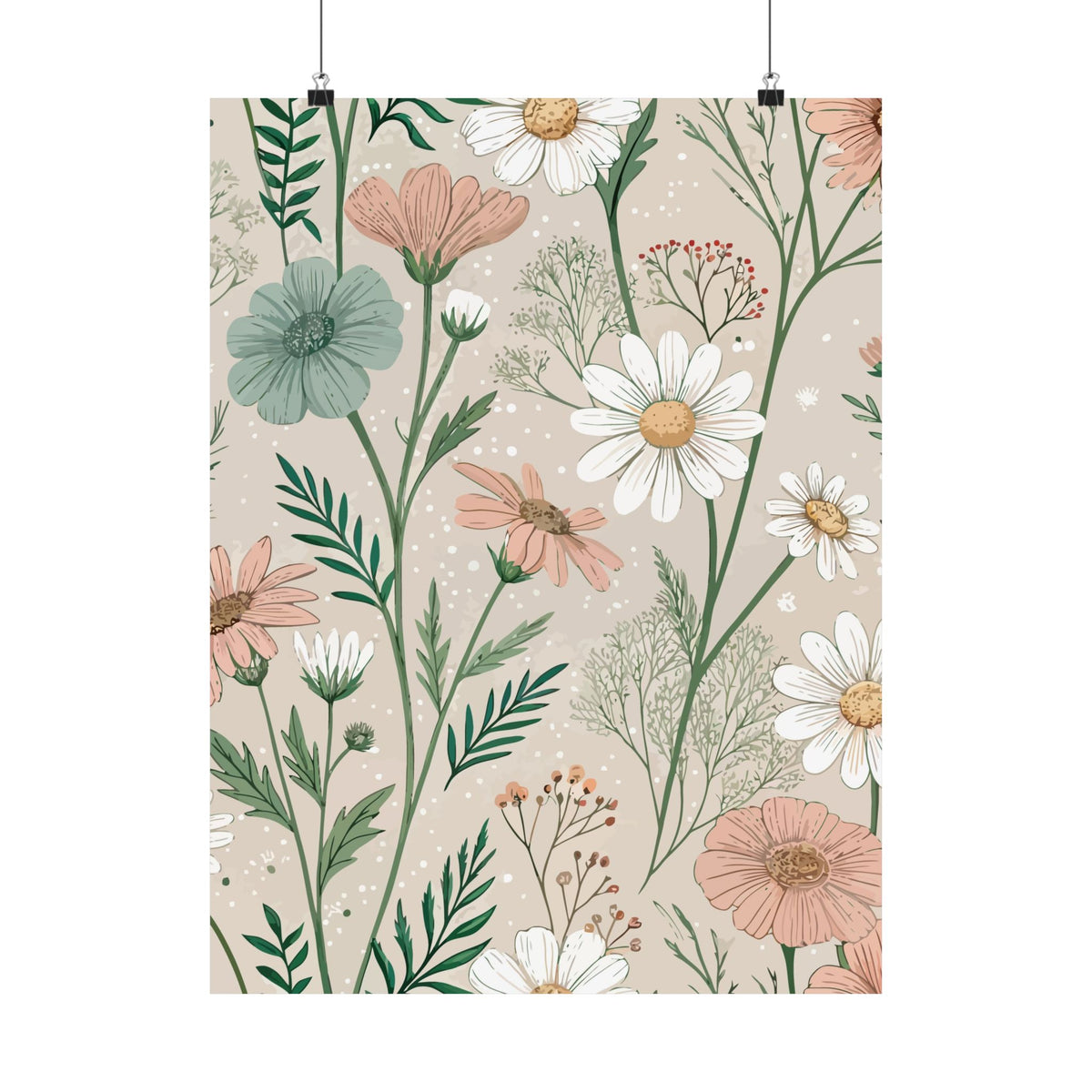 Wildflowers Pattern 143 - 18 in x 24 in Matte Poster
