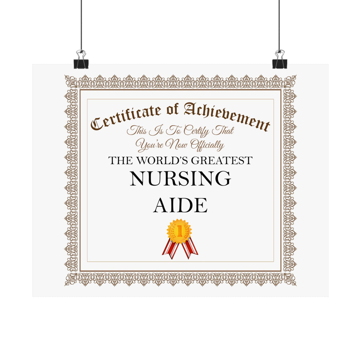World's Greatest Nursing Aide - 14 in x 11 in Matte Poster