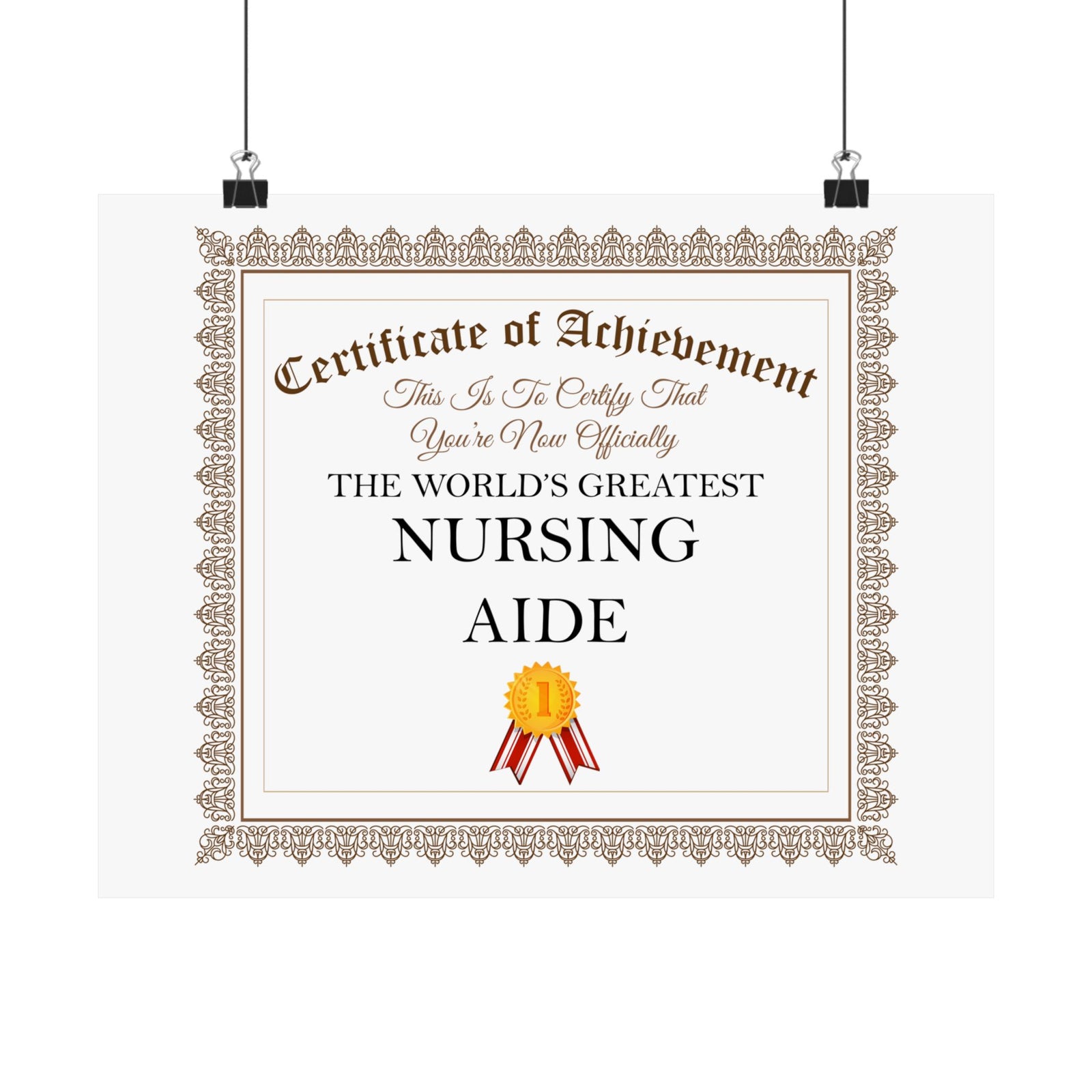 World's Greatest Nursing Aide - 14 in x 11 in Matte Poster