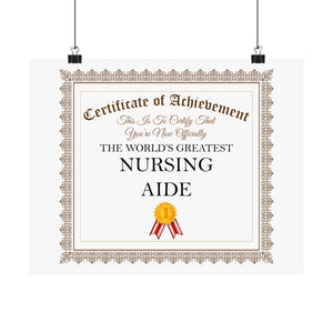 World's Greatest Nursing Aide - 14 in x 11 in Matte Poster