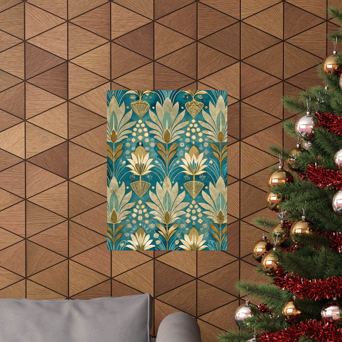 Folk Floral Pattern, Egyptian Inspired 02 - 18 in x 24 in Matte Poster