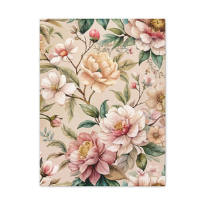 Folk Floral Pattern, Japanese Inspired 01 - 18 in x 24 in Matte Canvas, Stretched, 1.25 in