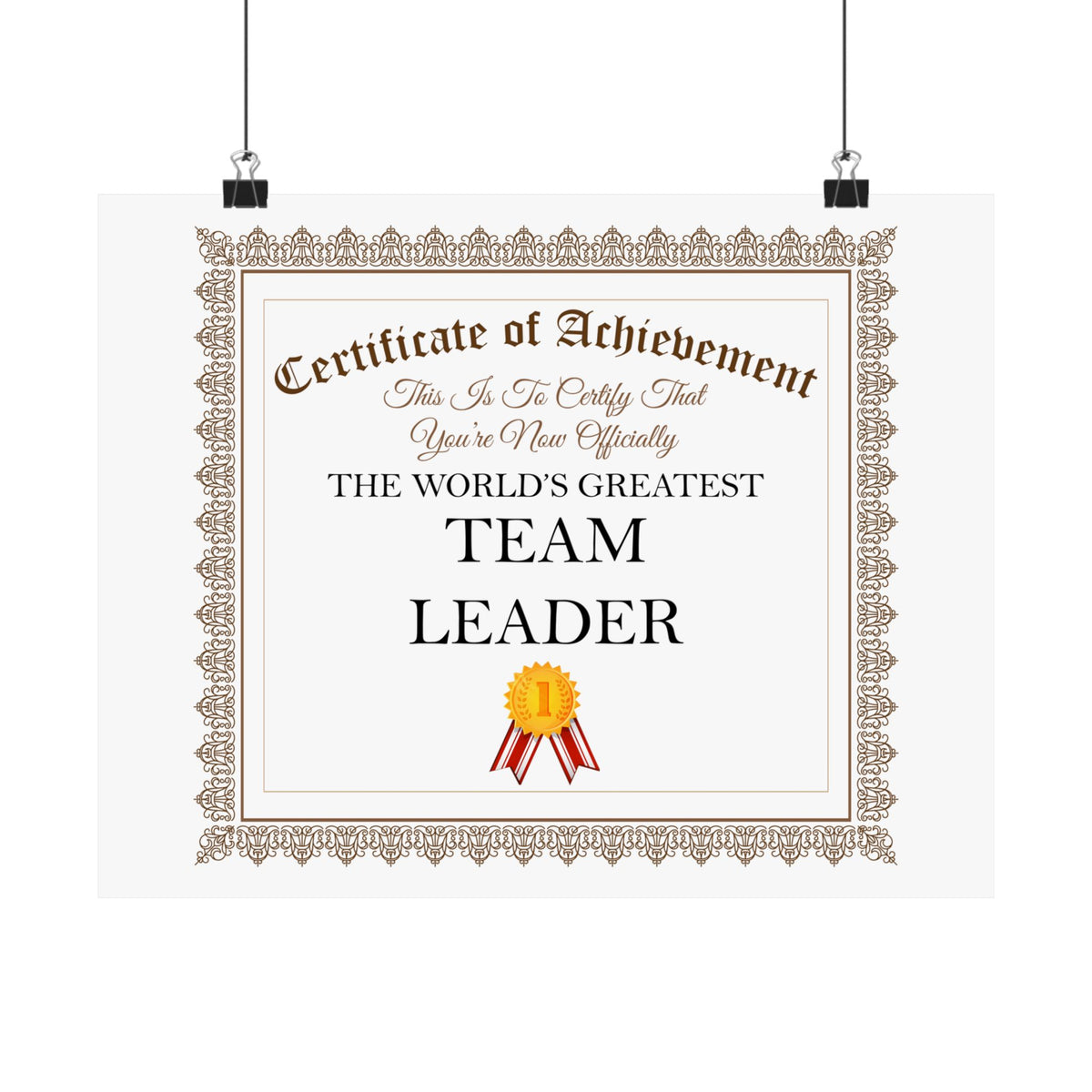 World's Greatest Team Leader - 14 in x 11 in Matte Poster