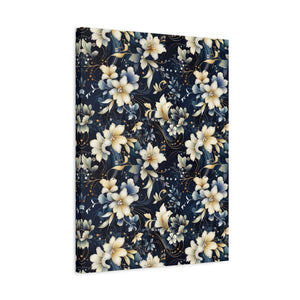 Nocturnal Bloom Pattern 006 - 18 in x 24 in Matte Canvas, Stretched, 1.25 in