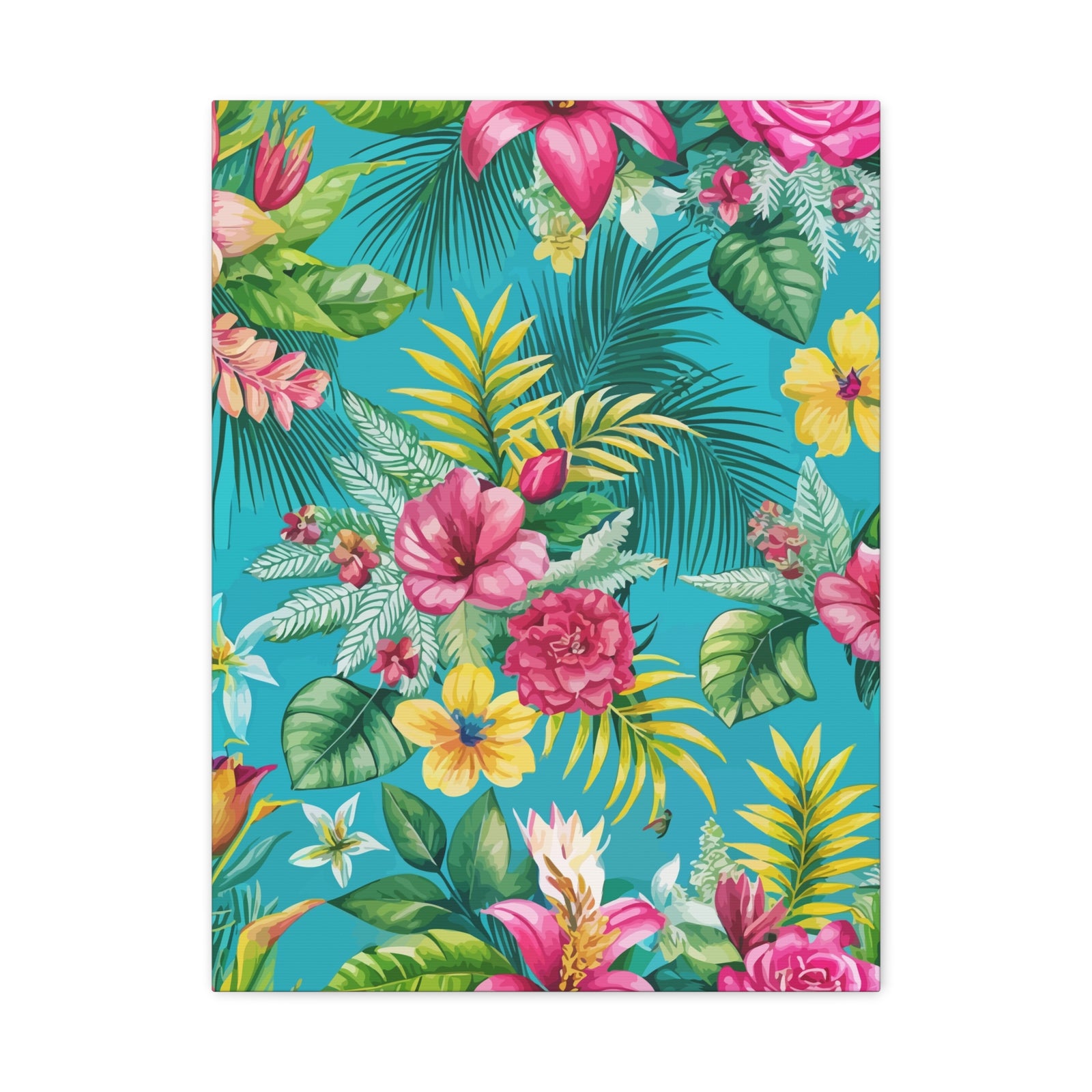 Folk Floral Pattern, Brazilian Inspired 01 - 18 in x 24 in Matte Canvas, Stretched, 1.25 in
