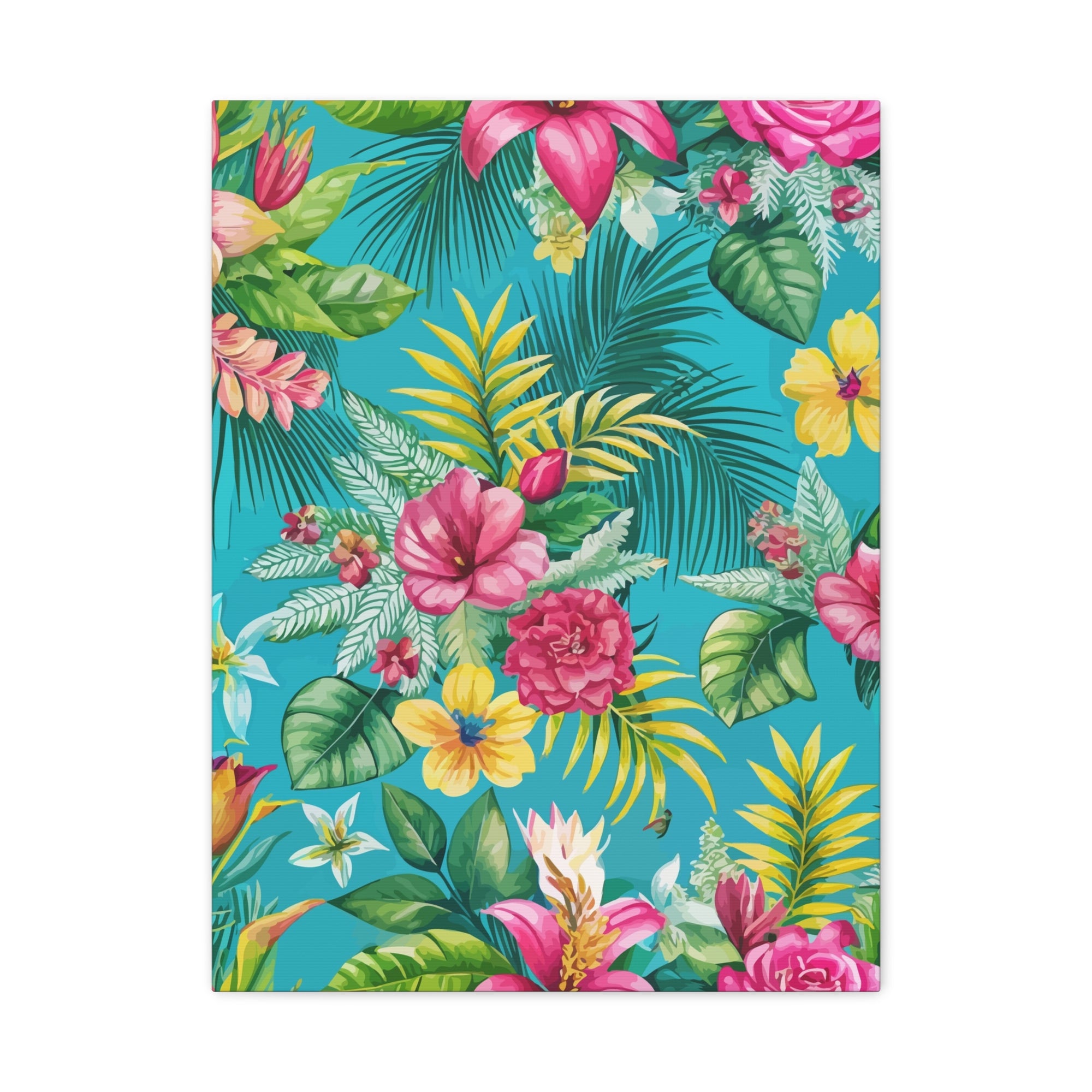 Folk Floral Pattern, Brazilian Inspired 01 - 18 in x 24 in Matte Canvas, Stretched, 1.25 in