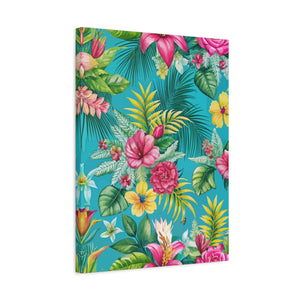 Folk Floral Pattern, Brazilian Inspired 01 - 18 in x 24 in Matte Canvas, Stretched, 1.25 in