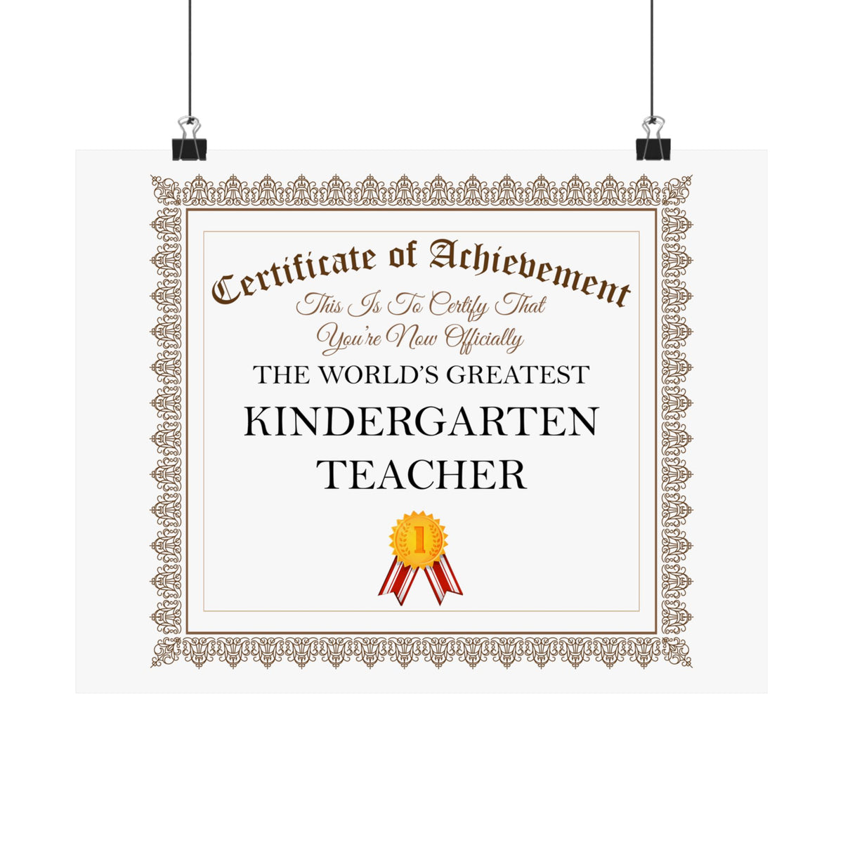 World's Greatest Kindergarten Teacher - 14 in x 11 in Matte Poster