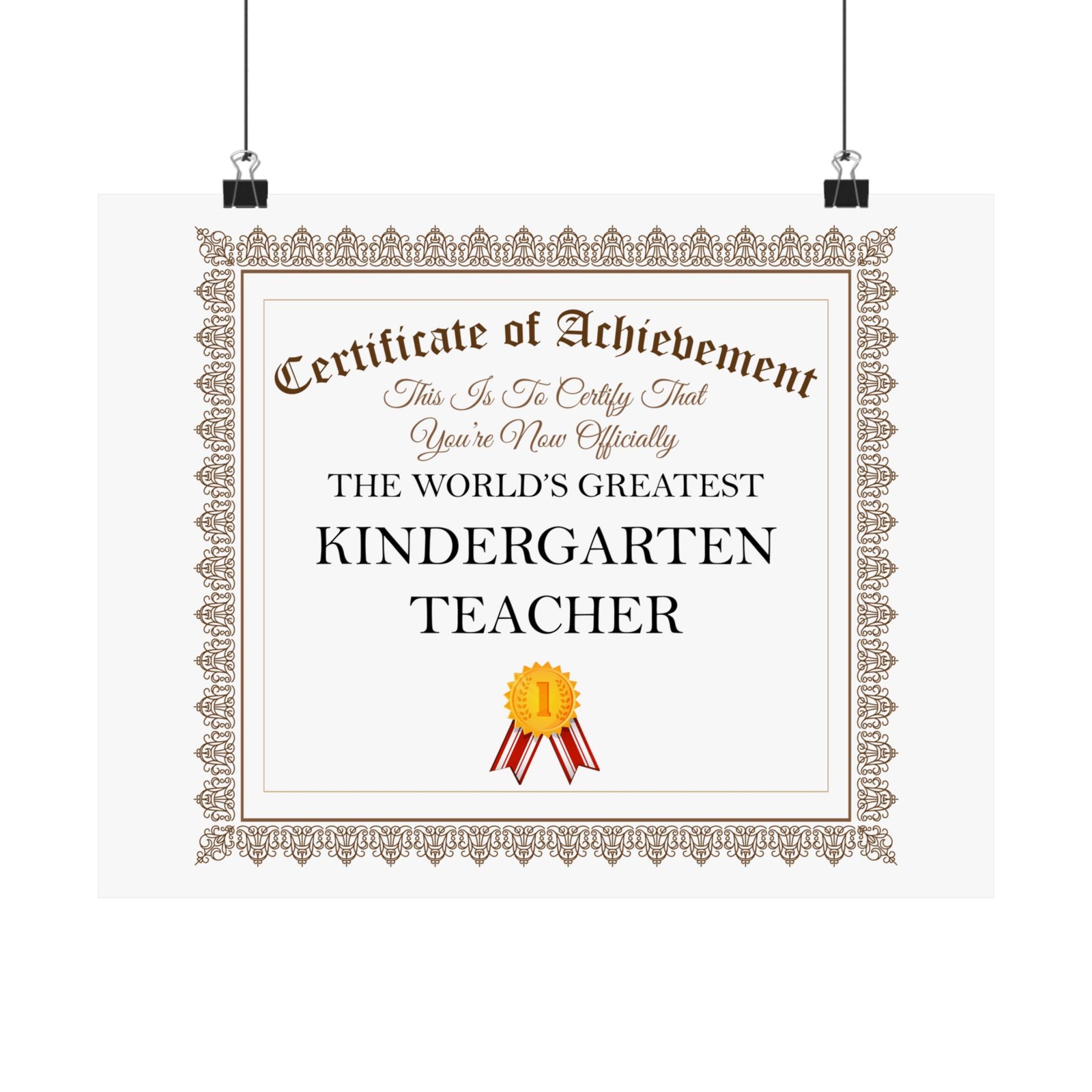 World's Greatest Kindergarten Teacher - 14 in x 11 in Matte Poster