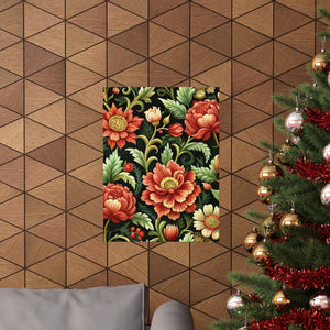 Folk Floral Pattern, Eastern European Inspired 01 - 18 in x 24 in Matte Poster