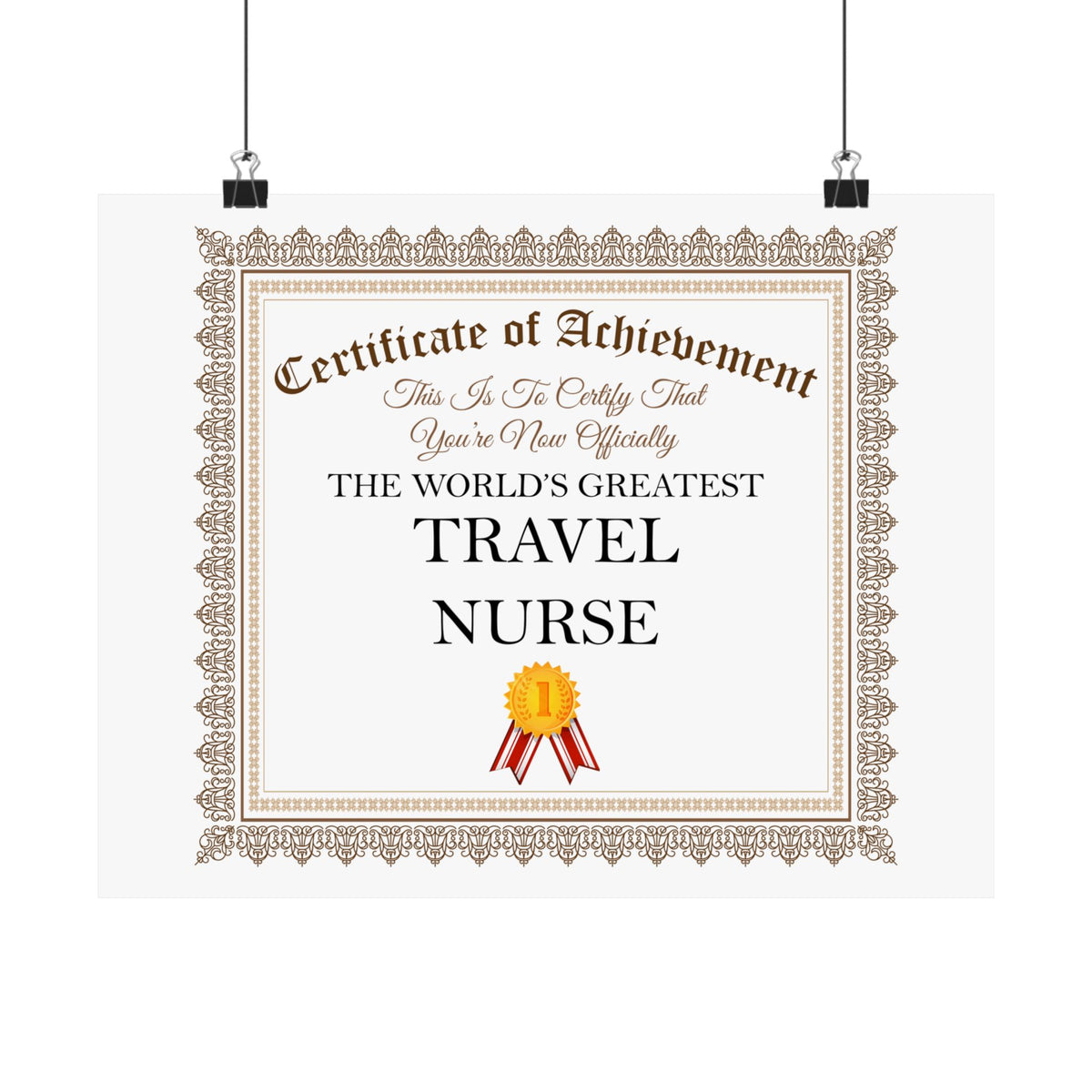 World's Greatest Travel Nurse - 14 in x 11 in Matte Poster