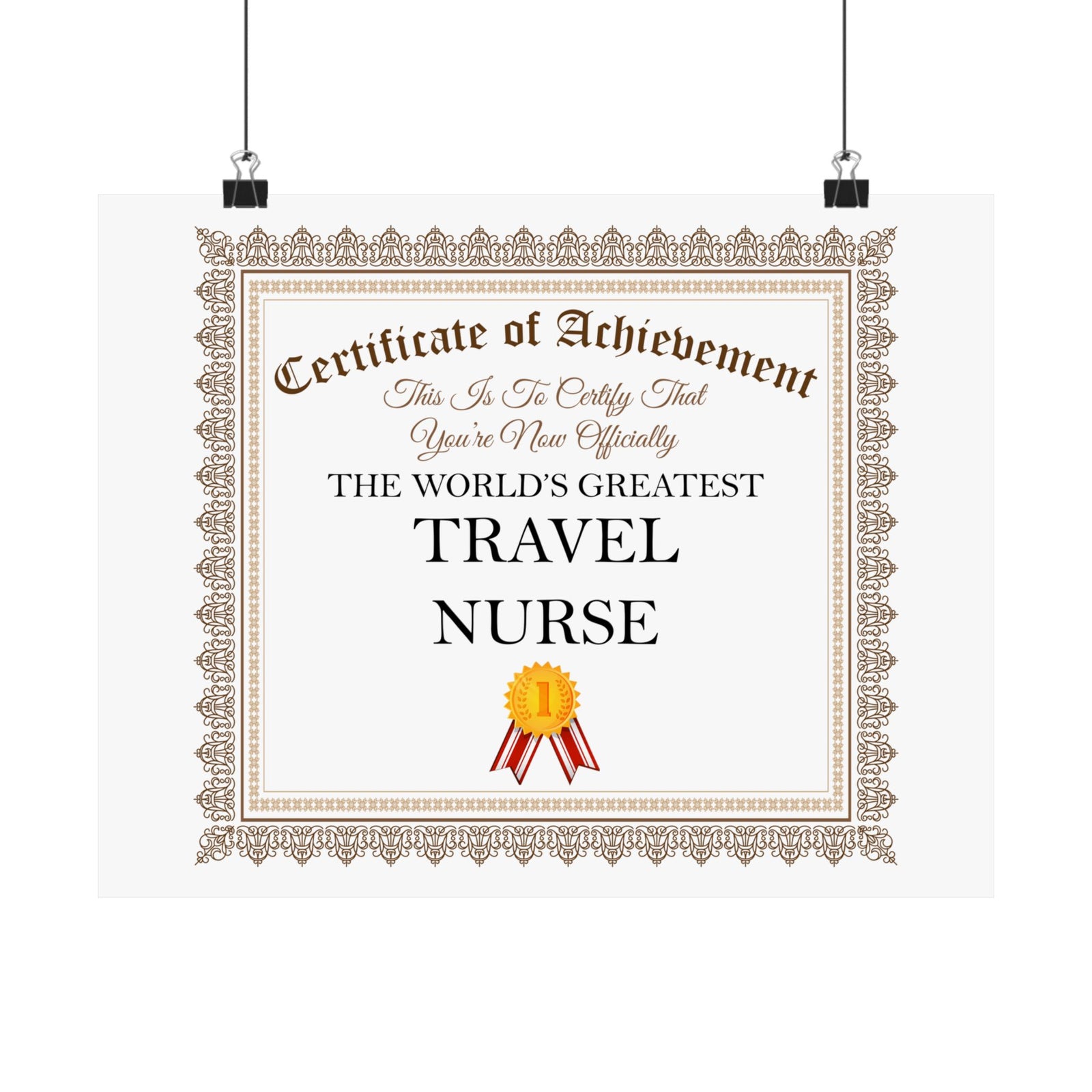 World's Greatest Travel Nurse - 14 in x 11 in Matte Poster