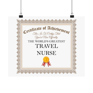 World's Greatest Travel Nurse - 14 in x 11 in Matte Poster