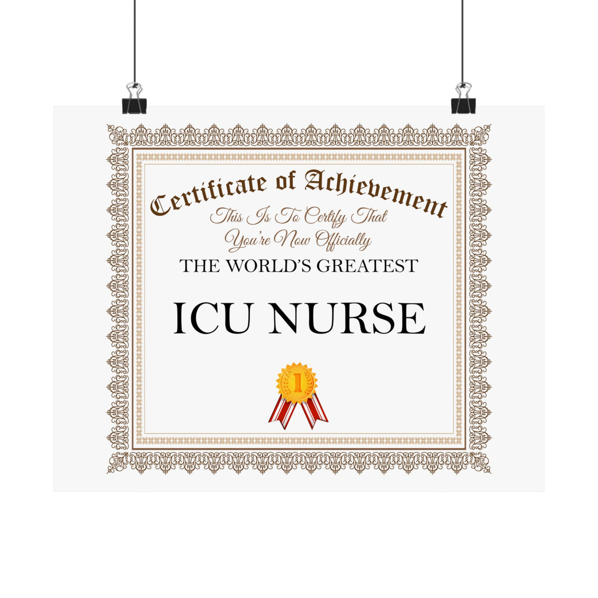 World's Greatest ICU Nurse - 14 in x 11 in Matte Poster