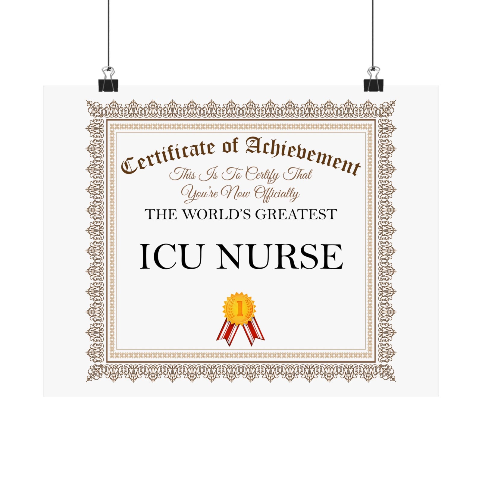World's Greatest ICU Nurse - 14 in x 11 in Matte Poster
