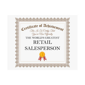 World's Greatest Retail Salesperson - 14 in x 11 in Matte Poster