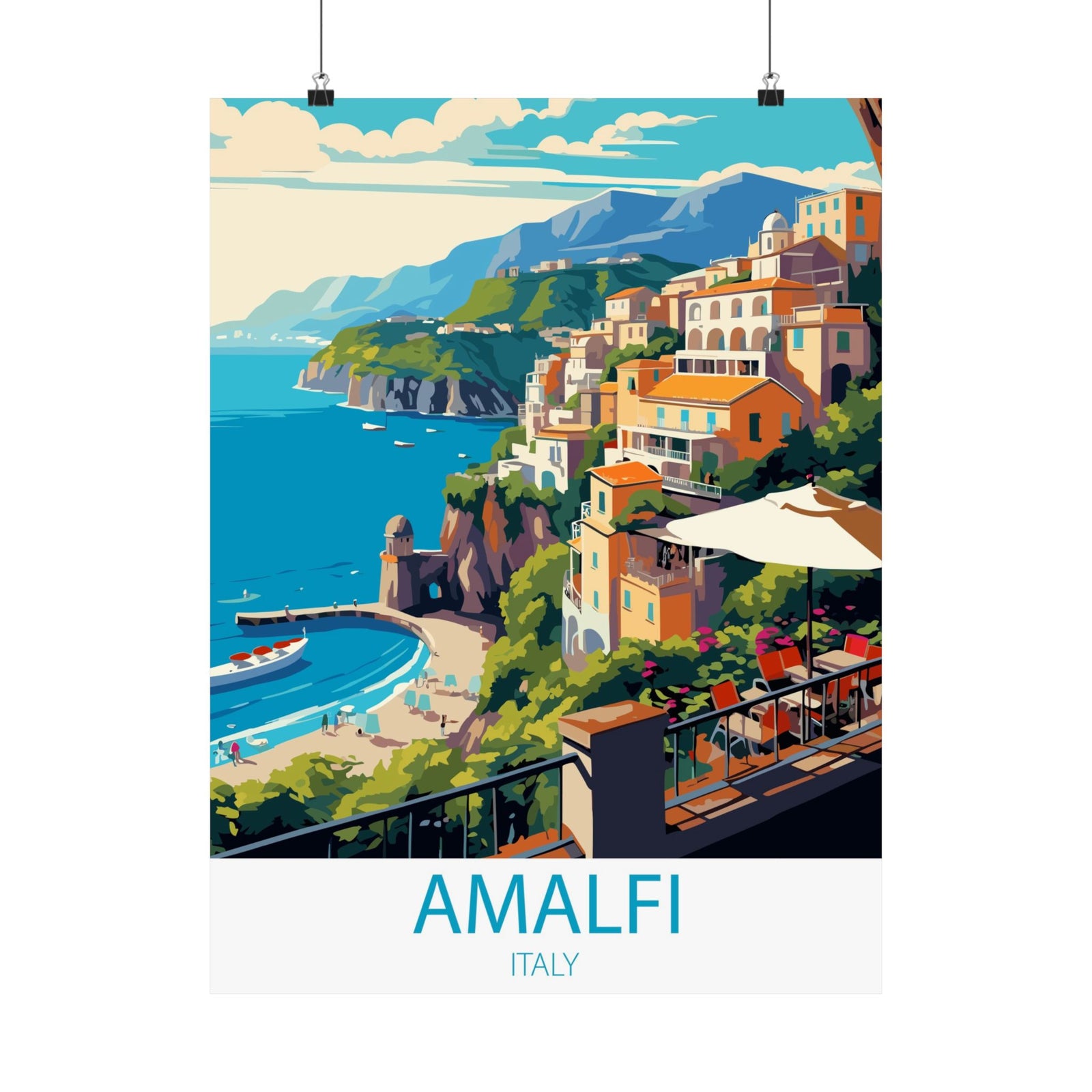 Famous Travel Destinations - Amalfi, Italy - 18 in x 24 in Matte Poster