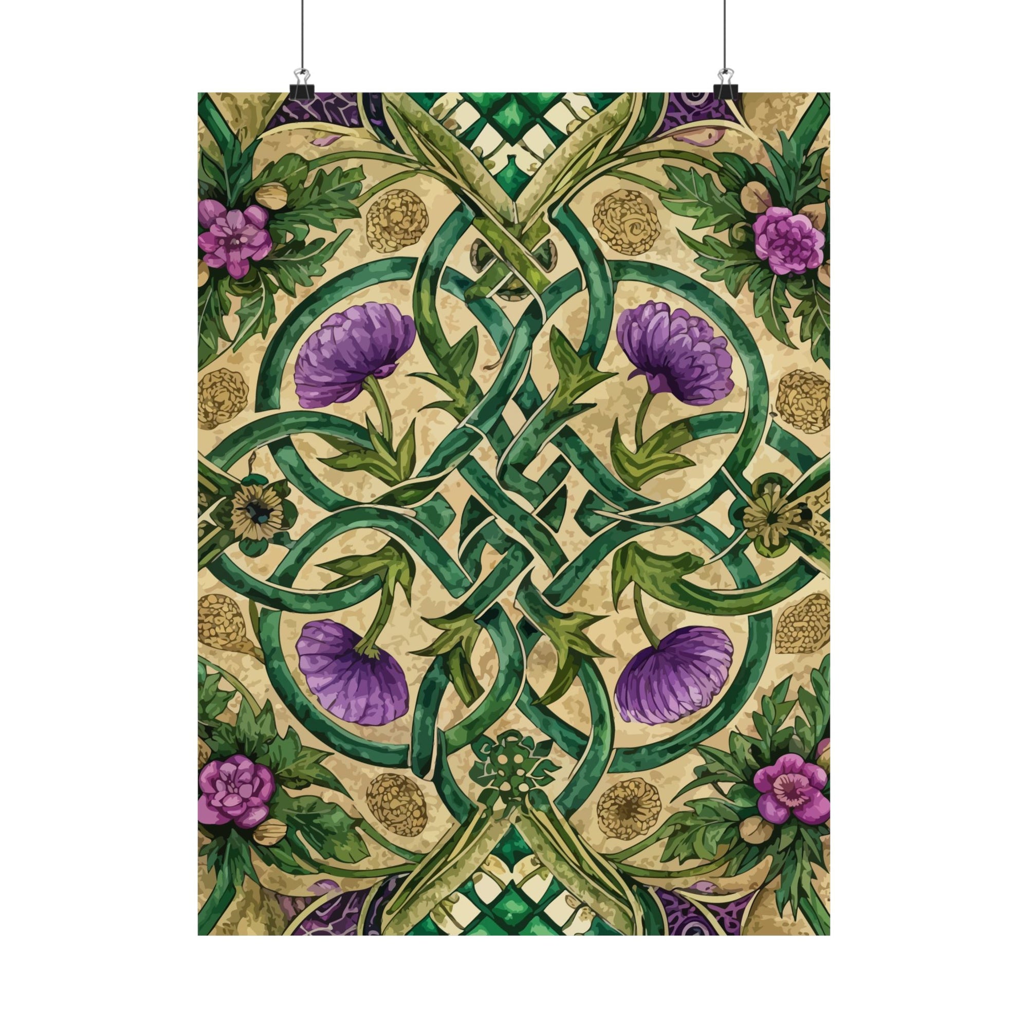 Folk Floral Pattern, Celtic Inspired 04 - 18 in x 24 in Matte Poster