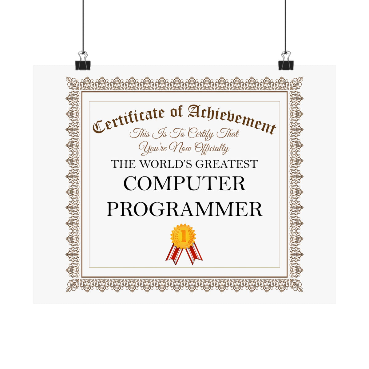 World's Greatest Computer Programmer - 14 in x 11 in Matte Poster