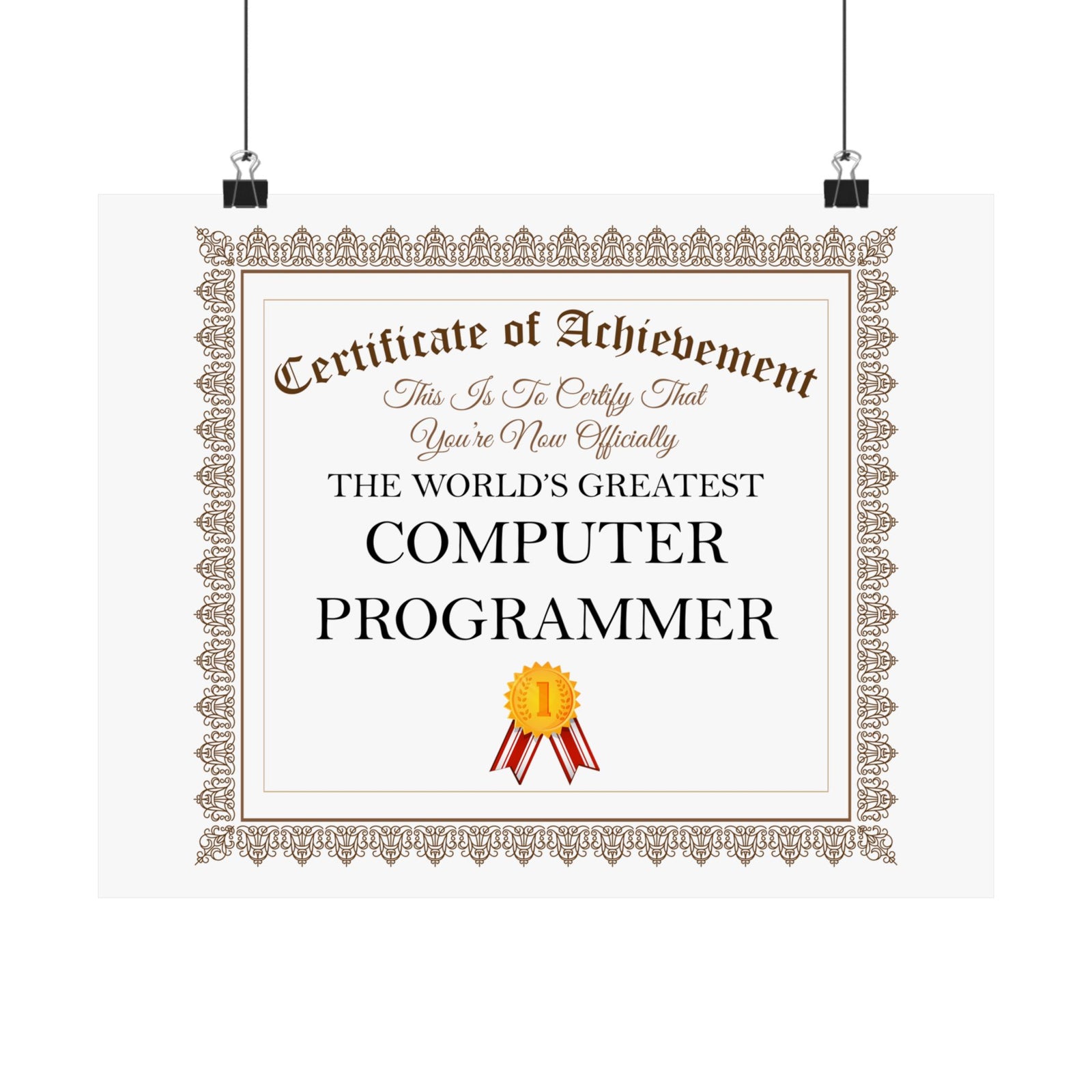 World's Greatest Computer Programmer - 14 in x 11 in Matte Poster