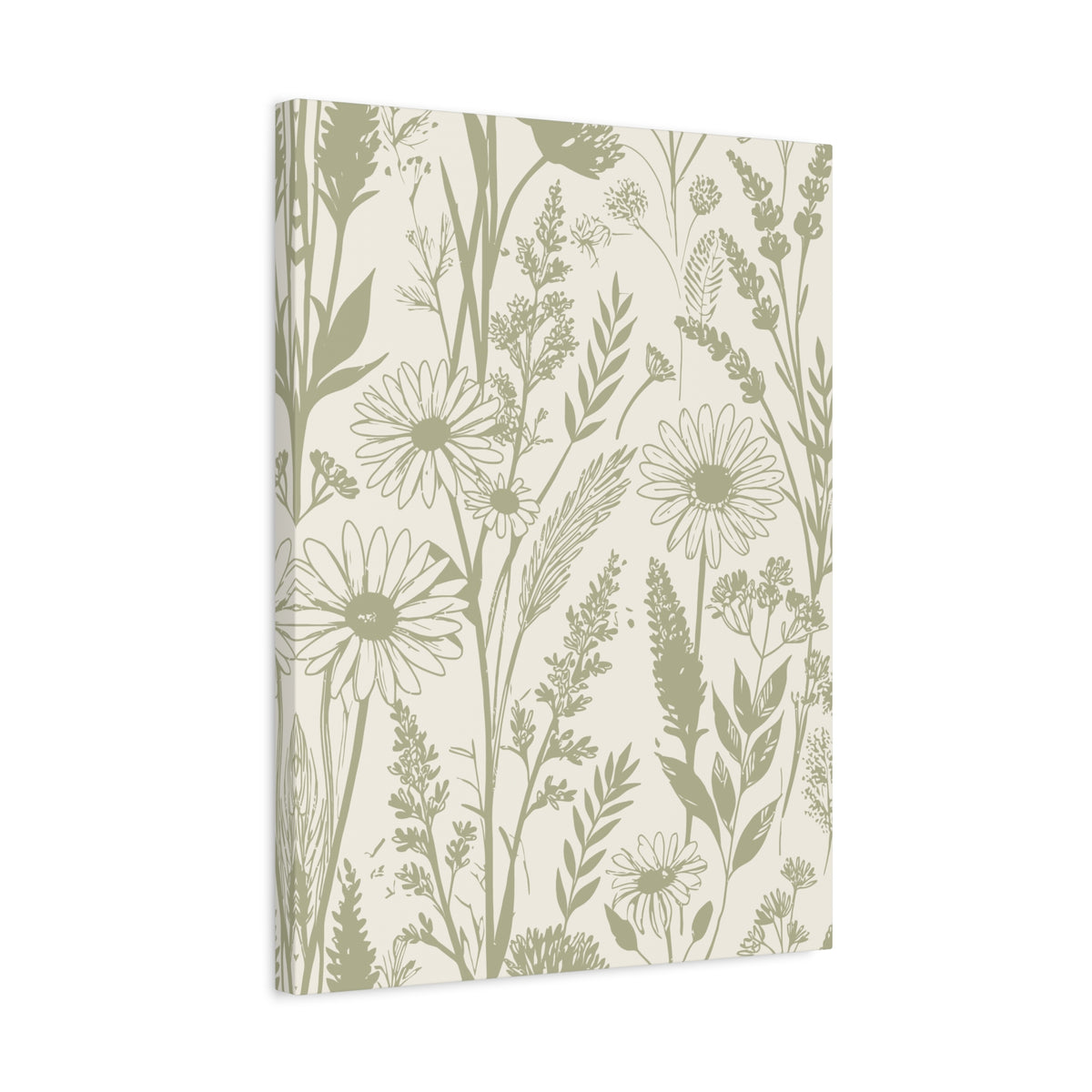 Wildflowers Pattern 055 - 18 in x 24 in Matte Canvas, Stretched, 1.25 in