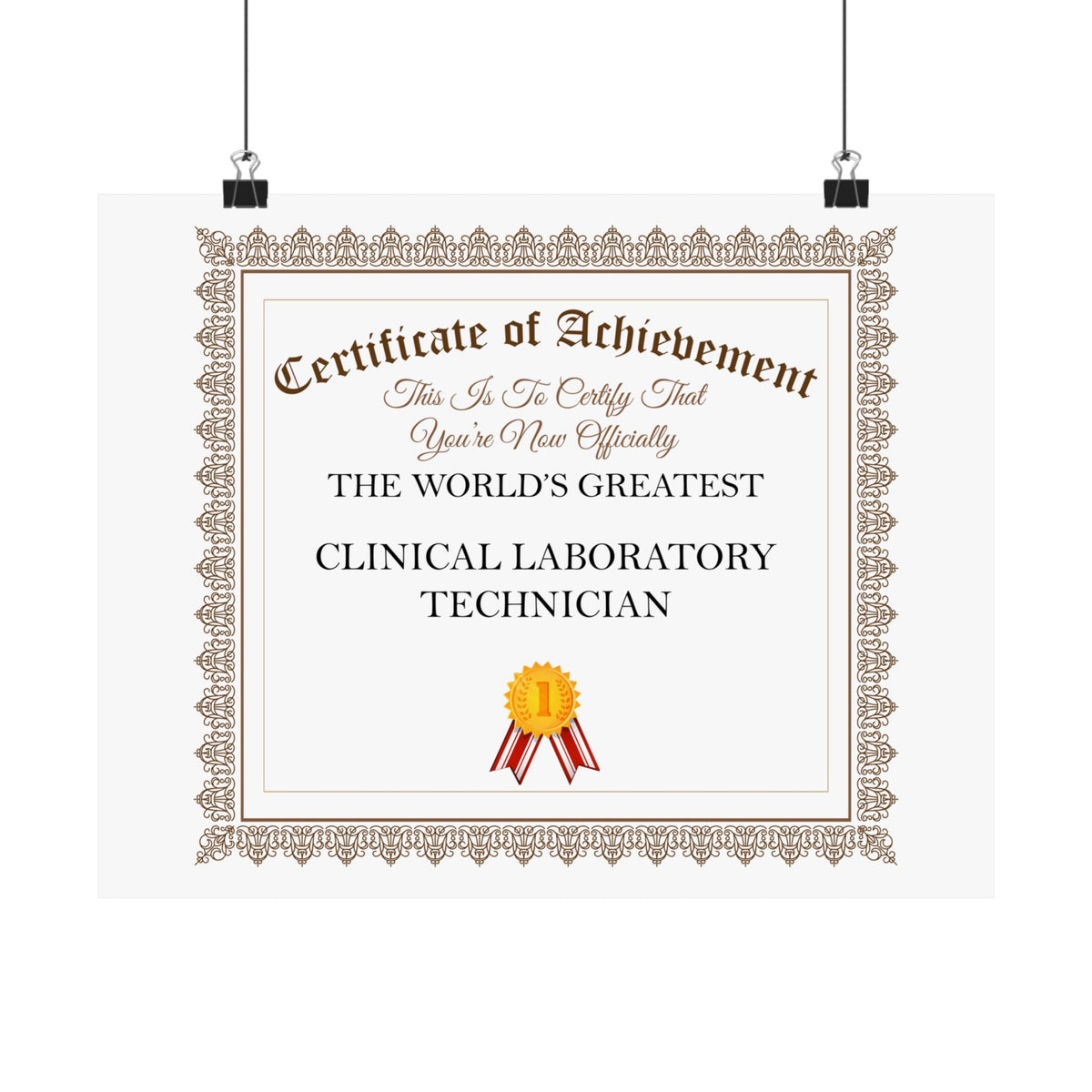World's Greatest Clinical Laboratory Technician - 14 in x 11 in Matte Poster