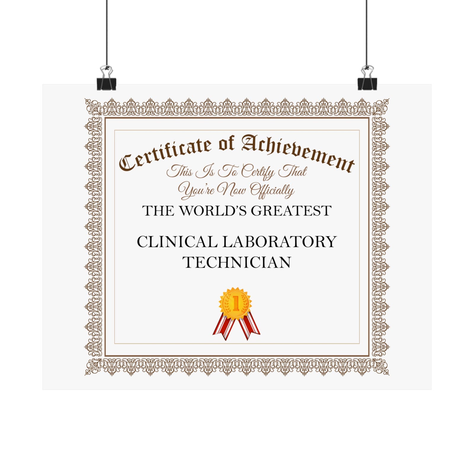World's Greatest Clinical Laboratory Technician - 14 in x 11 in Matte Poster