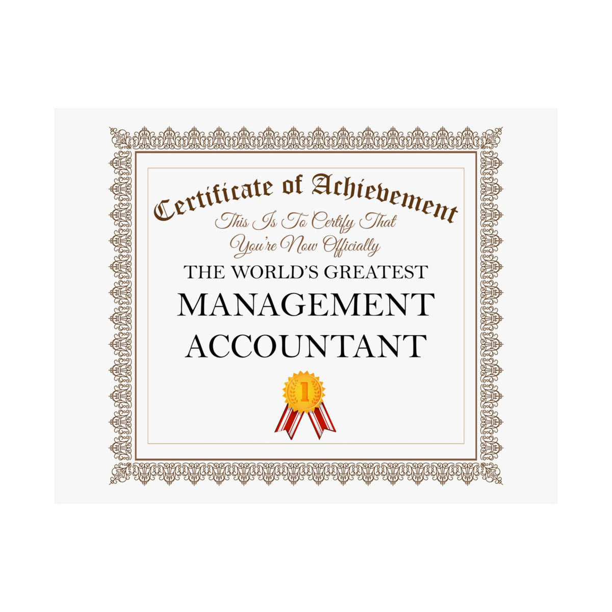 World's Greatest Management Accountant - 14 in x 11 in Matte Poster