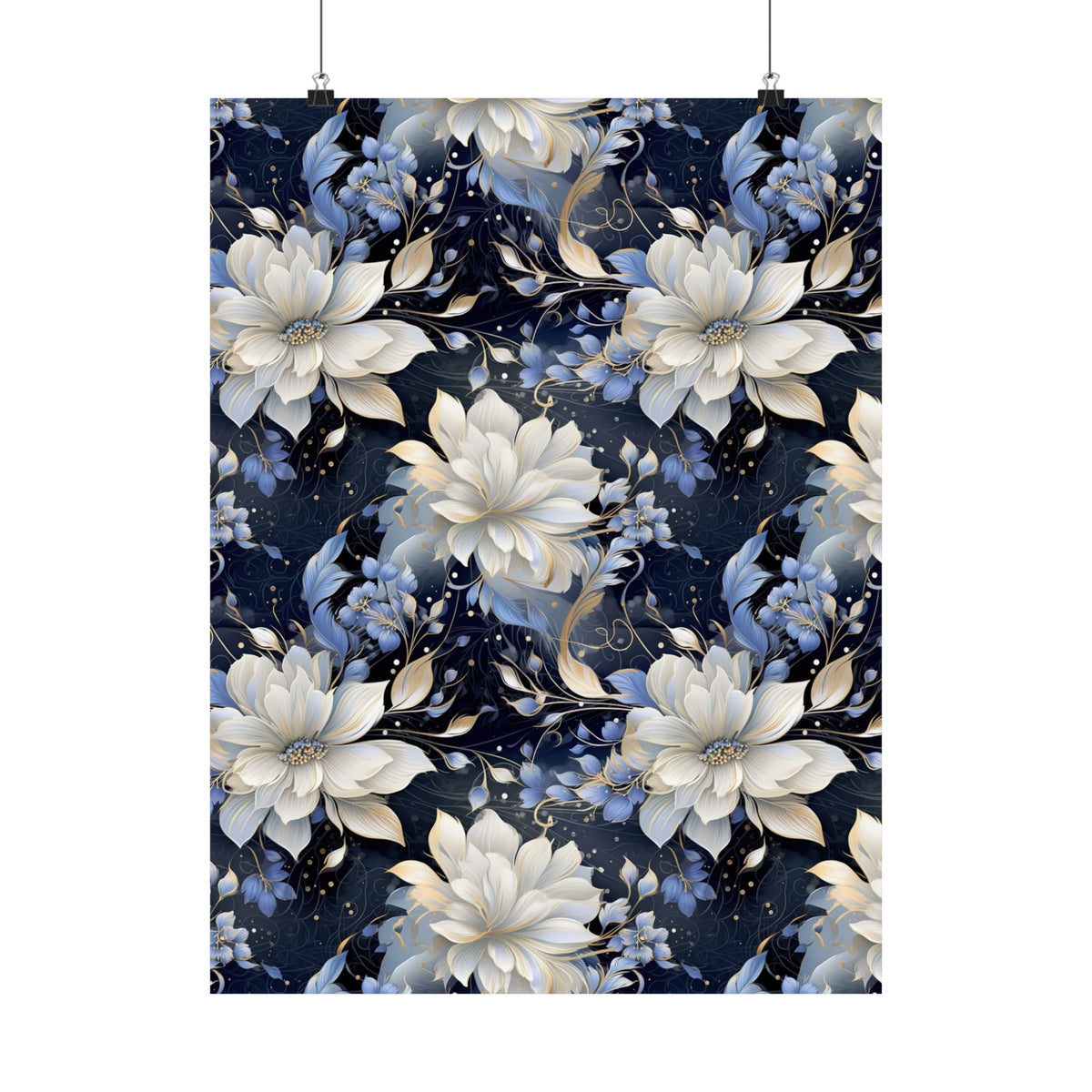 Nocturnal Bloom Pattern 008 - 18 in x 24 in Matte Poster