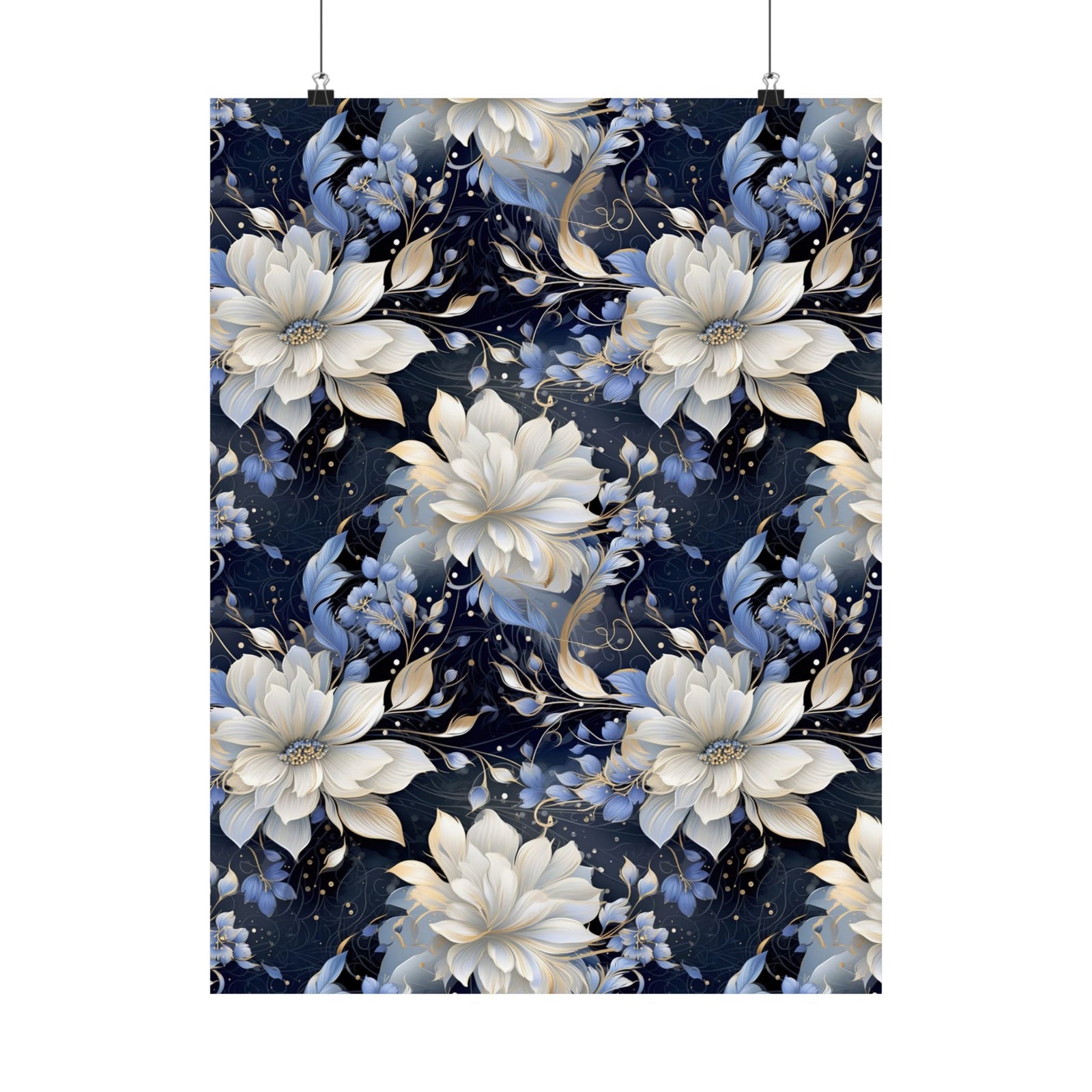 Nocturnal Bloom Pattern 008 - 18 in x 24 in Matte Poster