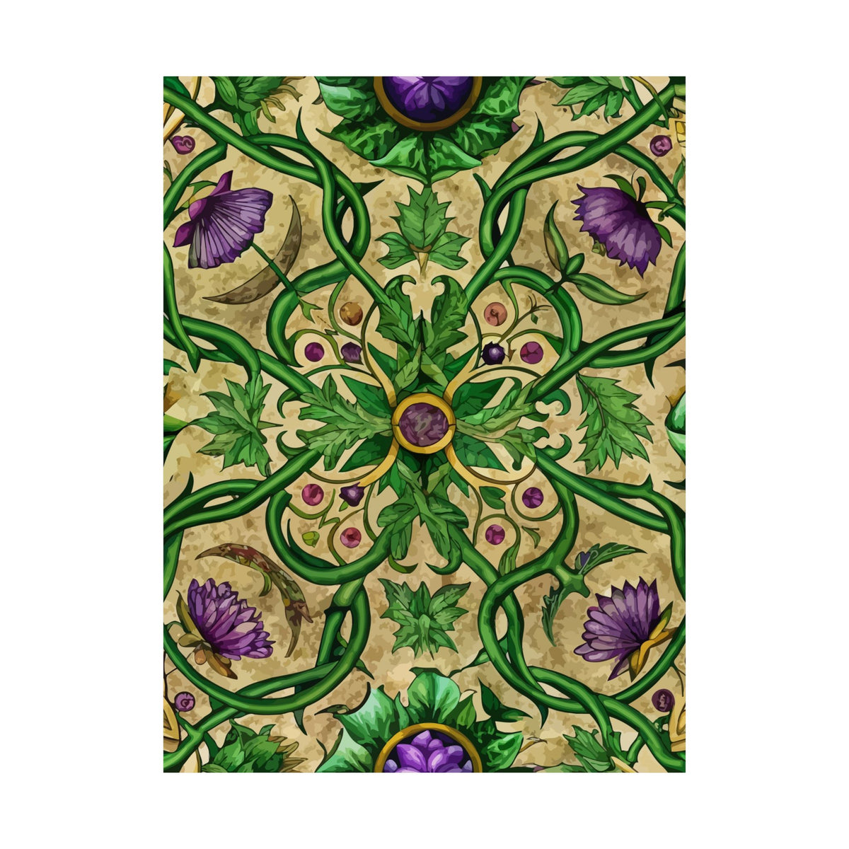 Folk Floral Pattern, Celtic Inspired 02 - 18 in x 24 in Matte Poster
